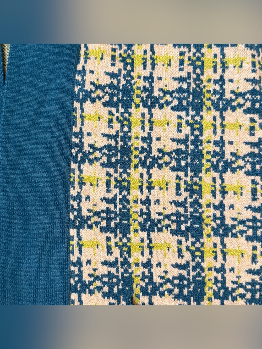 Christian Siriano NWT Plaid Open Front Long Cardigan Sweater Teal Multi L Preppy - Picture 11 of 12